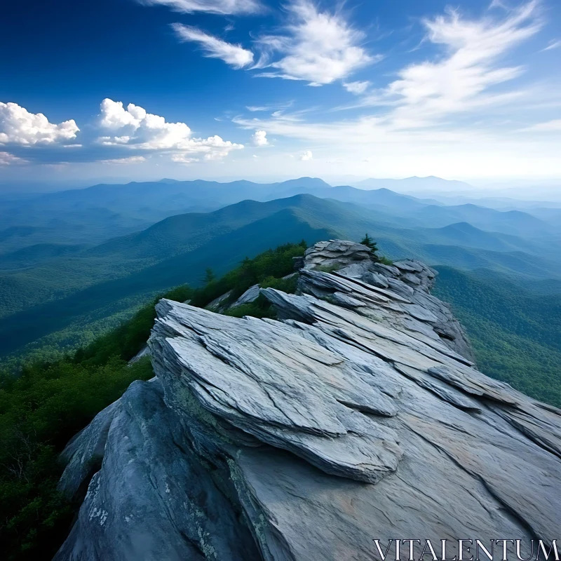 Blue Ridge Mountain Peak Scenery AI Image