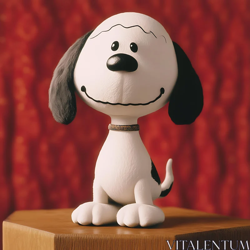 Cheerful Cartoon Dog Character on Pedestal AI Image