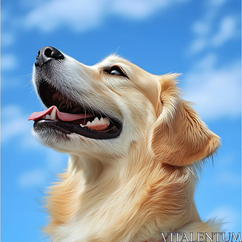 Joyful Golden Retriever Outdoor Portrait AI Image