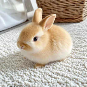 Charming Light-Brown Bunny on Soft Texture