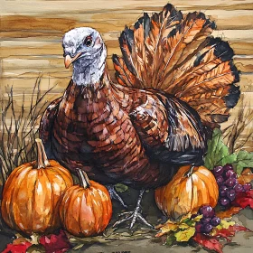 Autumn Harvest Turkey Art