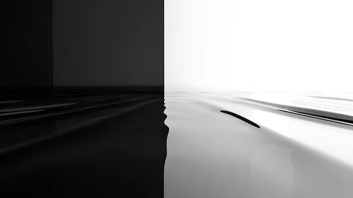 Black and White Minimalist Abstract Composition