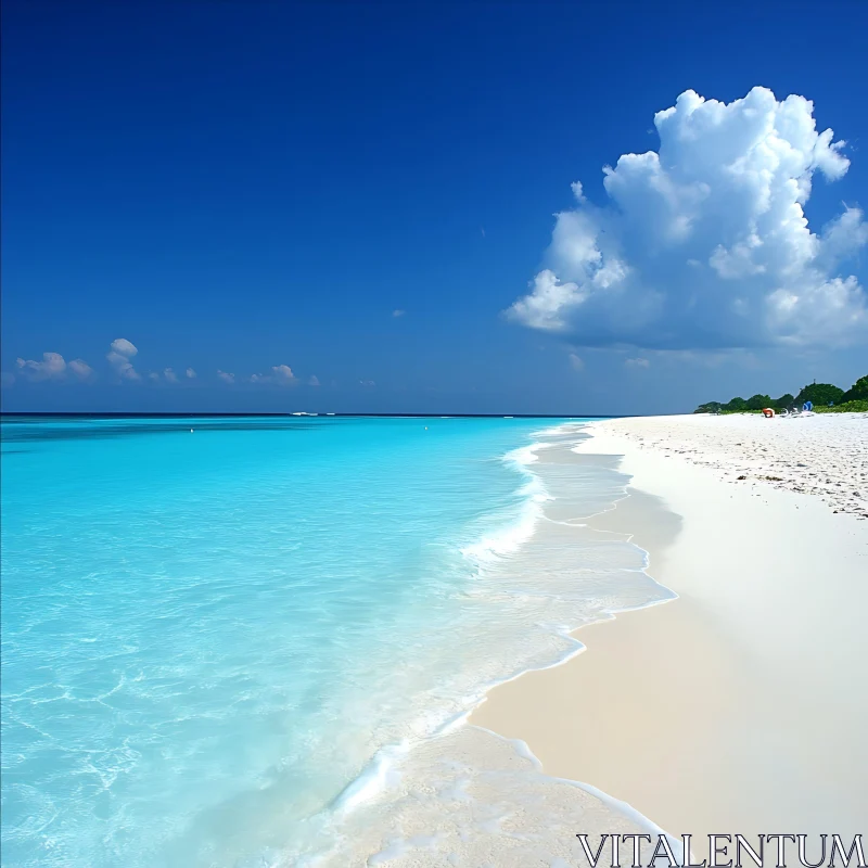 AI ART Azure Waters and White Sands Beach