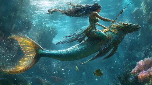 Underwater Fantasy: Mermaid and Dragon