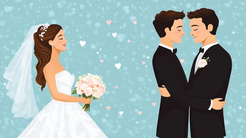 Charming Wedding Celebration Illustration
