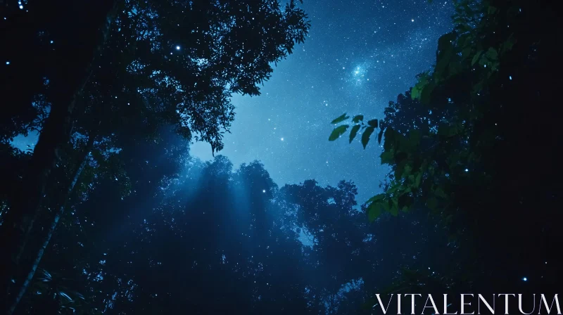 AI ART Ethereal Starry Sky Surrounded by Forest