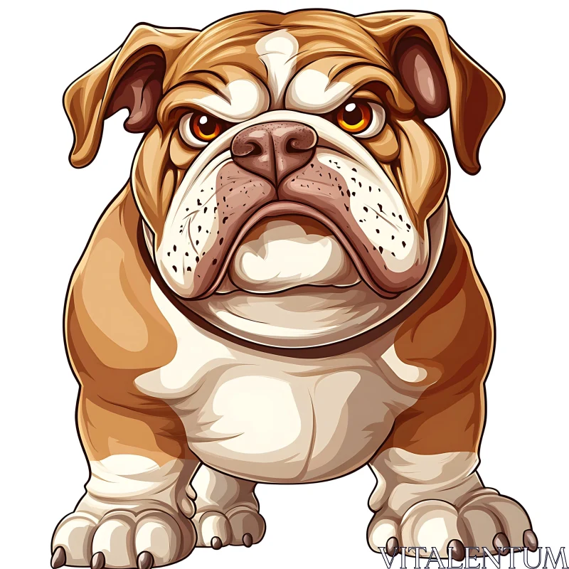 Irritated Bulldog Artwork AI Image