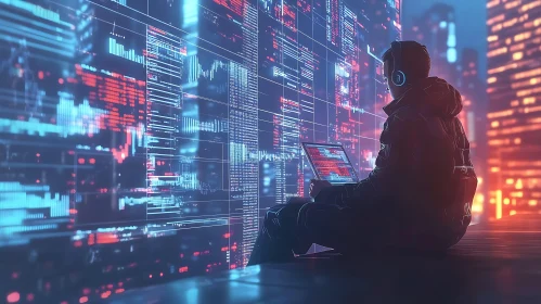 Analyst Immersed in Data Flow