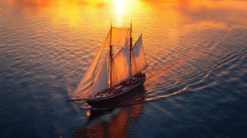 Tranquil Sunset Cruise in a Sailboat