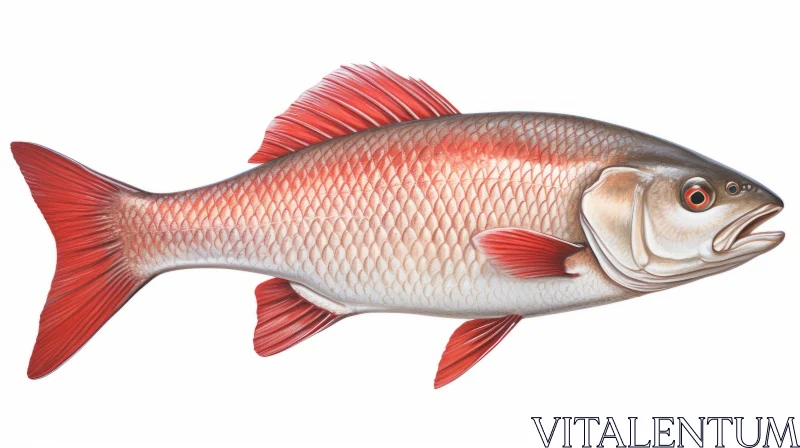 Red Fish Illustration: Detailed, Authentic and Realistic AI Image