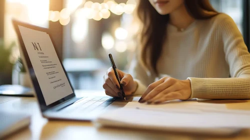 Focused Woman at Work