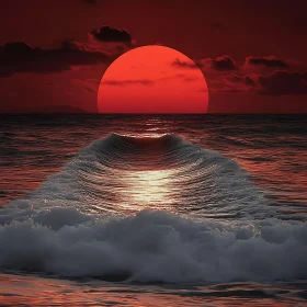 Red Sunset Ocean View