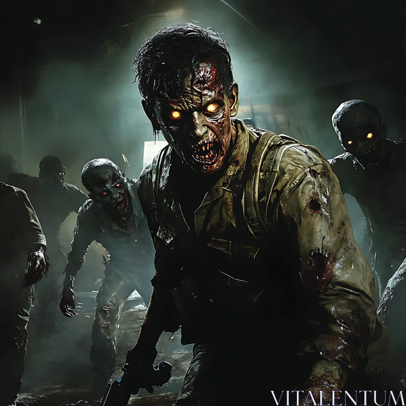 Undead Army in a Misty Nightmare AI Image