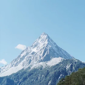 Alpine Mountain Scenery with Snow