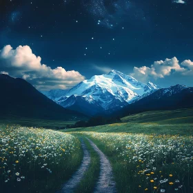 Starry Night Over Mountain Meadow