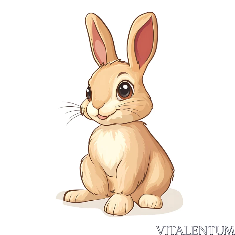 Cute Cartoon Rabbit Image AI Image