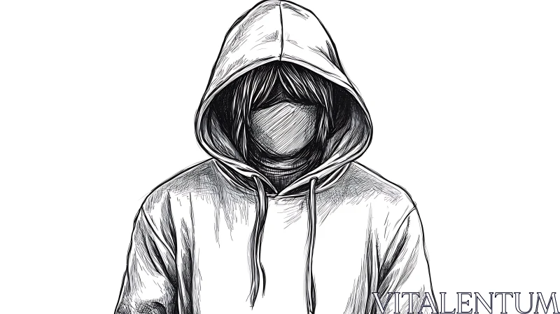 Monochrome Hoodie Sketch AI Image