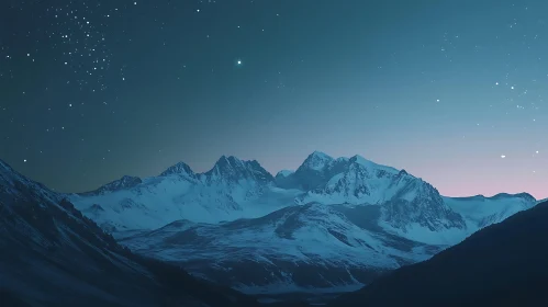 Tranquil Mountain Range at Night