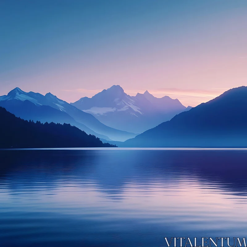 Tranquil Lake and Mountain View AI Image