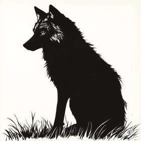 Wolf Portrait in Black and White