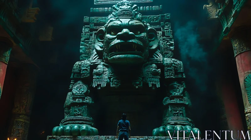 Colossal Statue in Temple AI Image