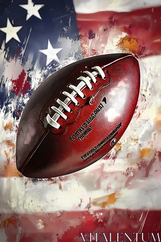 American Football and Flag Art AI Image