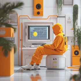 Modern Tech Interior with Person