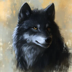 Artistic Wolf Head Study