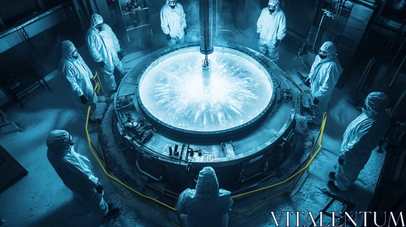 Scientists Observe Glowing Device in Sterile Lab AI Image