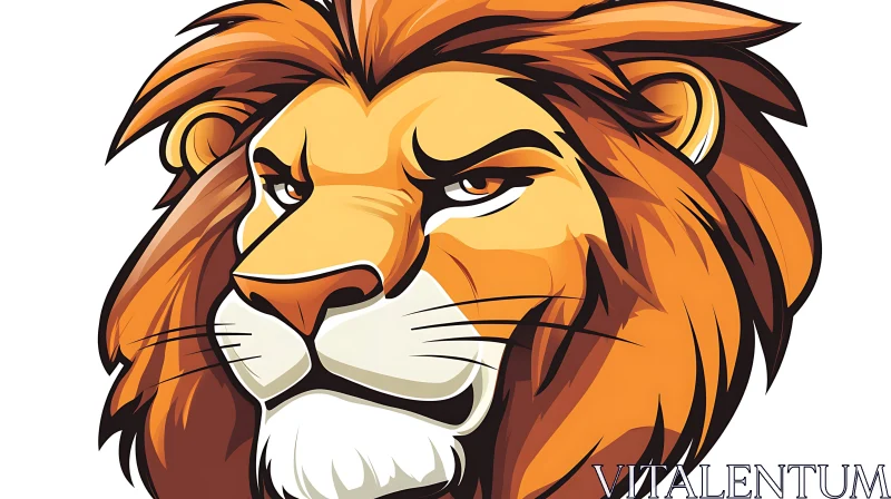 Fierce Lion Head Close-Up Design AI Image