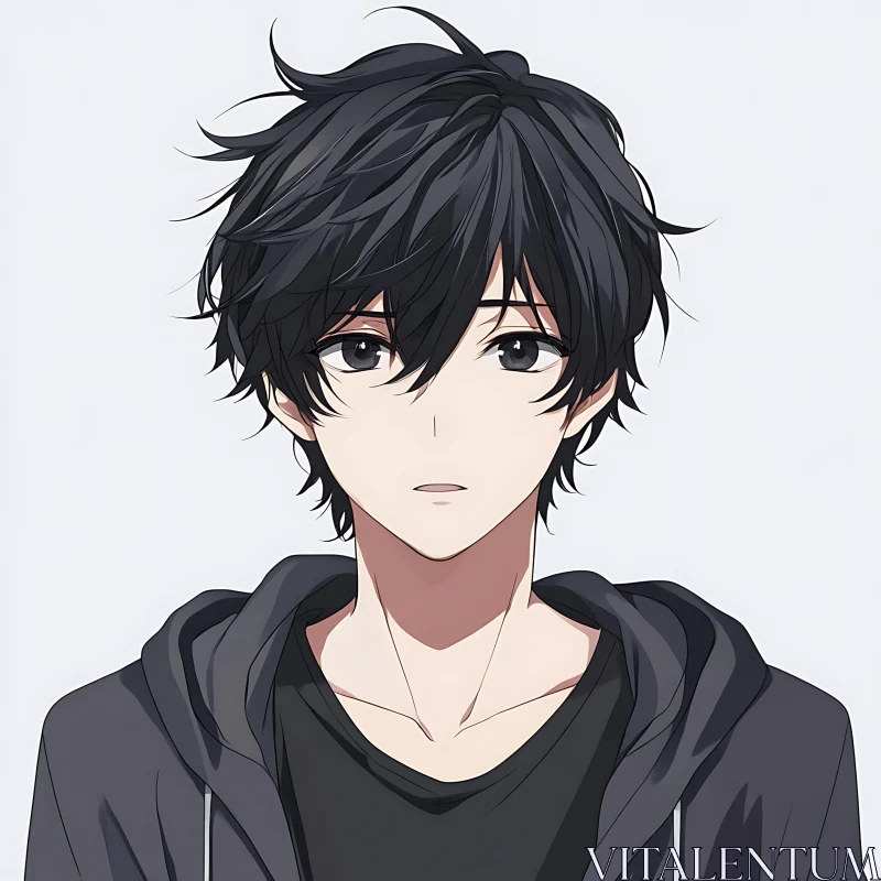 Young Man Anime Art AI Image