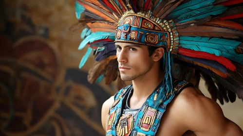 Man in Aztec Headdress