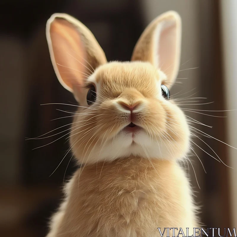 Close-up of a Cute Bunny Face AI Image