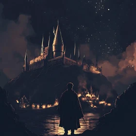Magical Castle View at Night