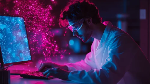 Neon Lit Science Lab