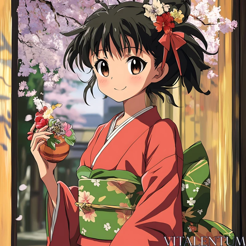 Traditional Japanese Anime Artwork AI Image