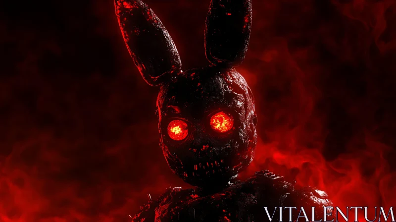 Infernal Rabbit Creature with Glowing Eyes AI Image