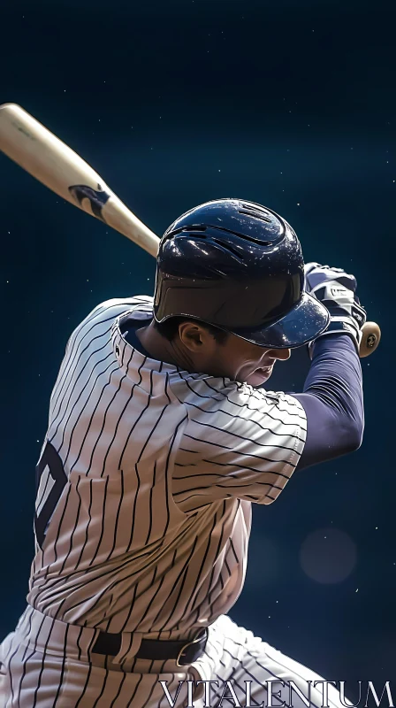 AI ART Dynamic Baseball Player Swinging in Action  AI Generated Image