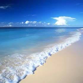 Seascape with Waves and Blue Sky