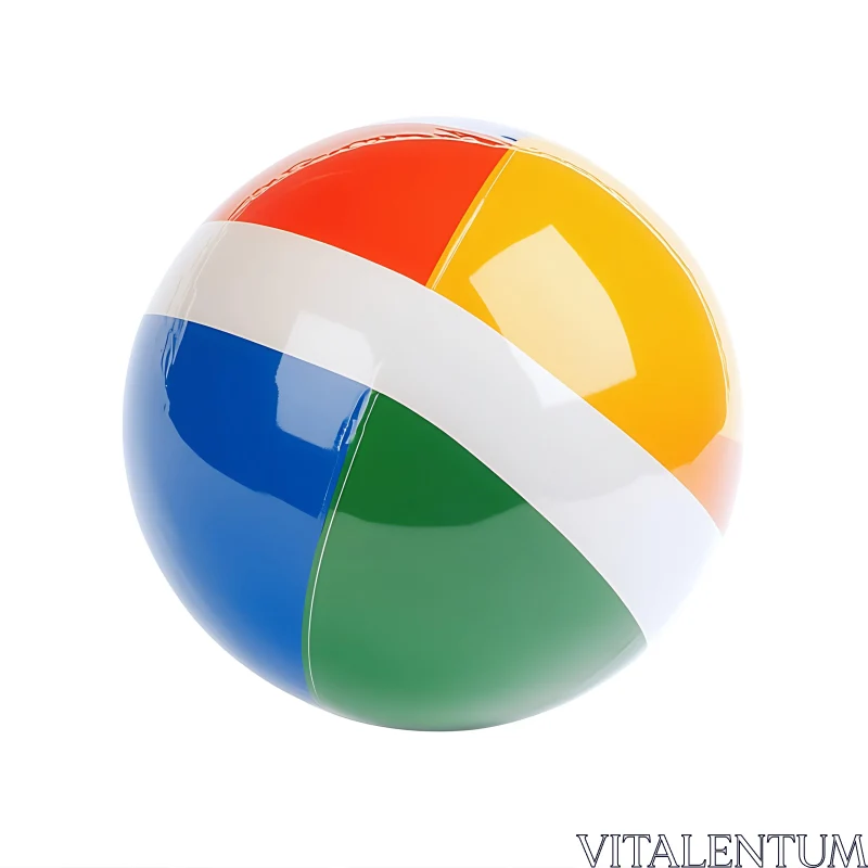 AI ART Vibrant Beach Ball with Multicolored Segments