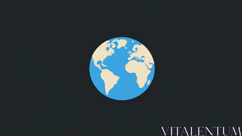 Minimalist Earth Globe Graphic Design AI Image