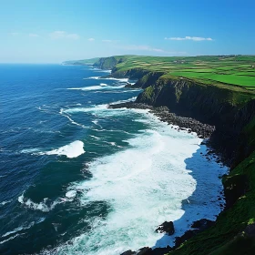 Scenic Ocean View with Green Cliffs