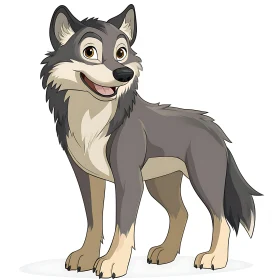 Cartoon Wolf Smiling