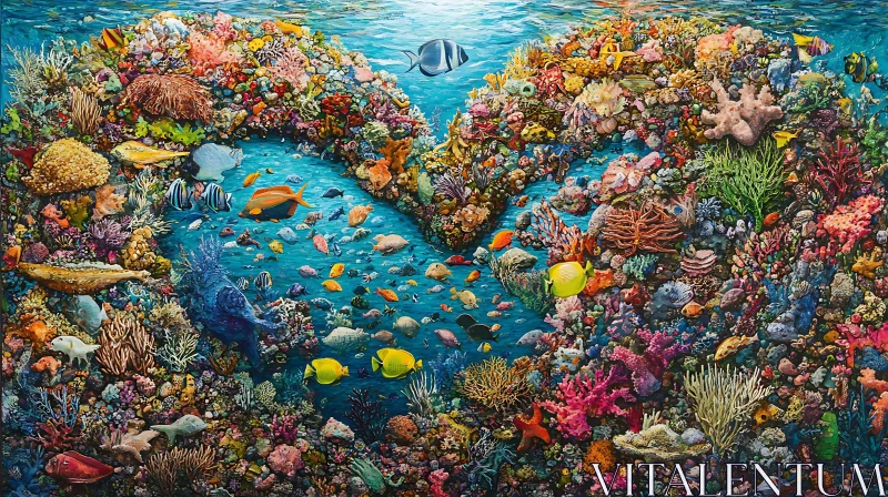 AI ART Coral Heart Reef