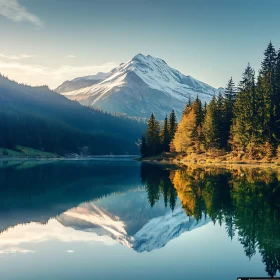 Still Waters: Mountain and Forest Reflection