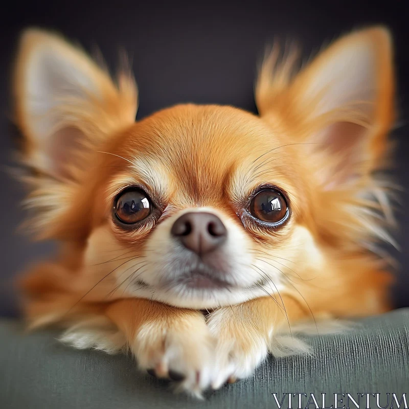 Charming Small Dog Portrait AI Image