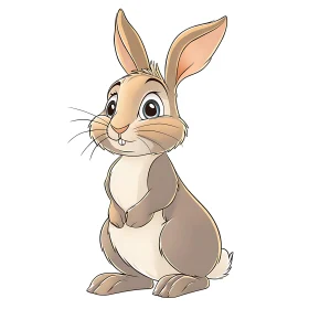 Charming Upright Bunny Cartoon