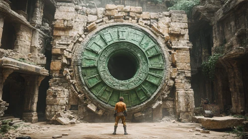 The Stone Door in the Ancient Ruins