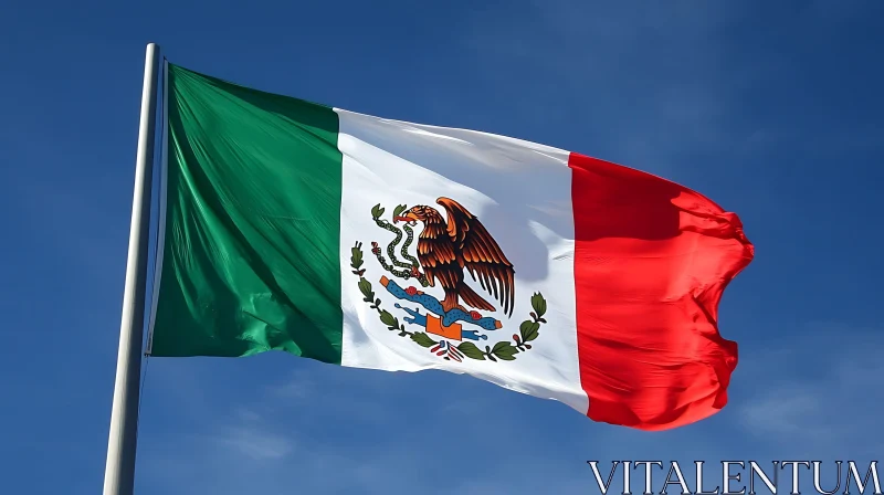 National Pride: Mexican Flag in the Wind AI Image