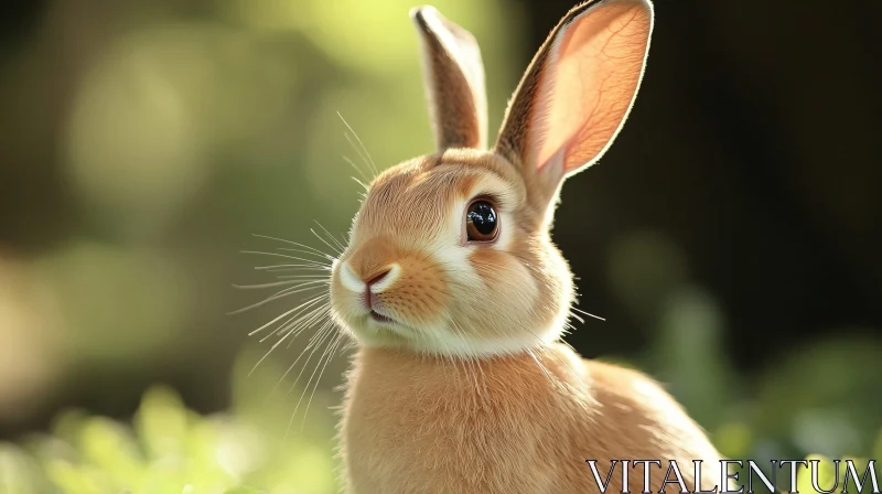 Close-up of a Rabbit in the Wild AI Image